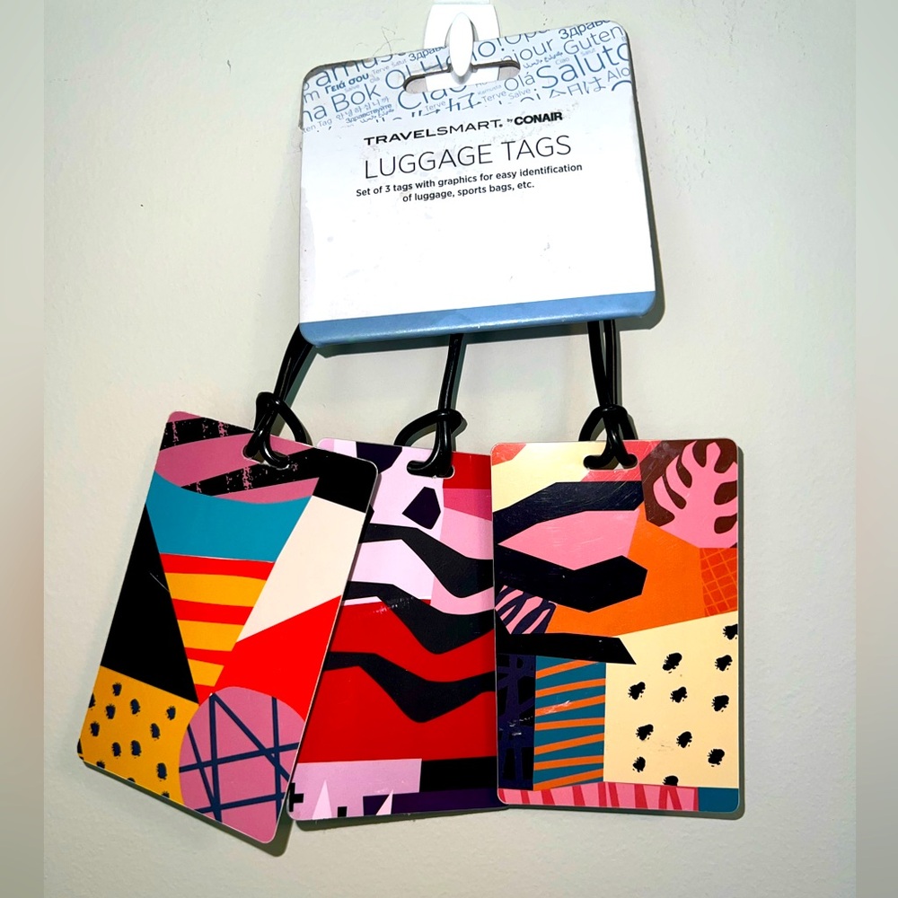 Colorful Geometric Luggage Tags Set